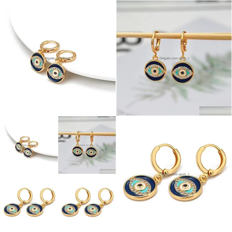 fashion jewelry evil eye hoop dangle earrings blue eyes earring