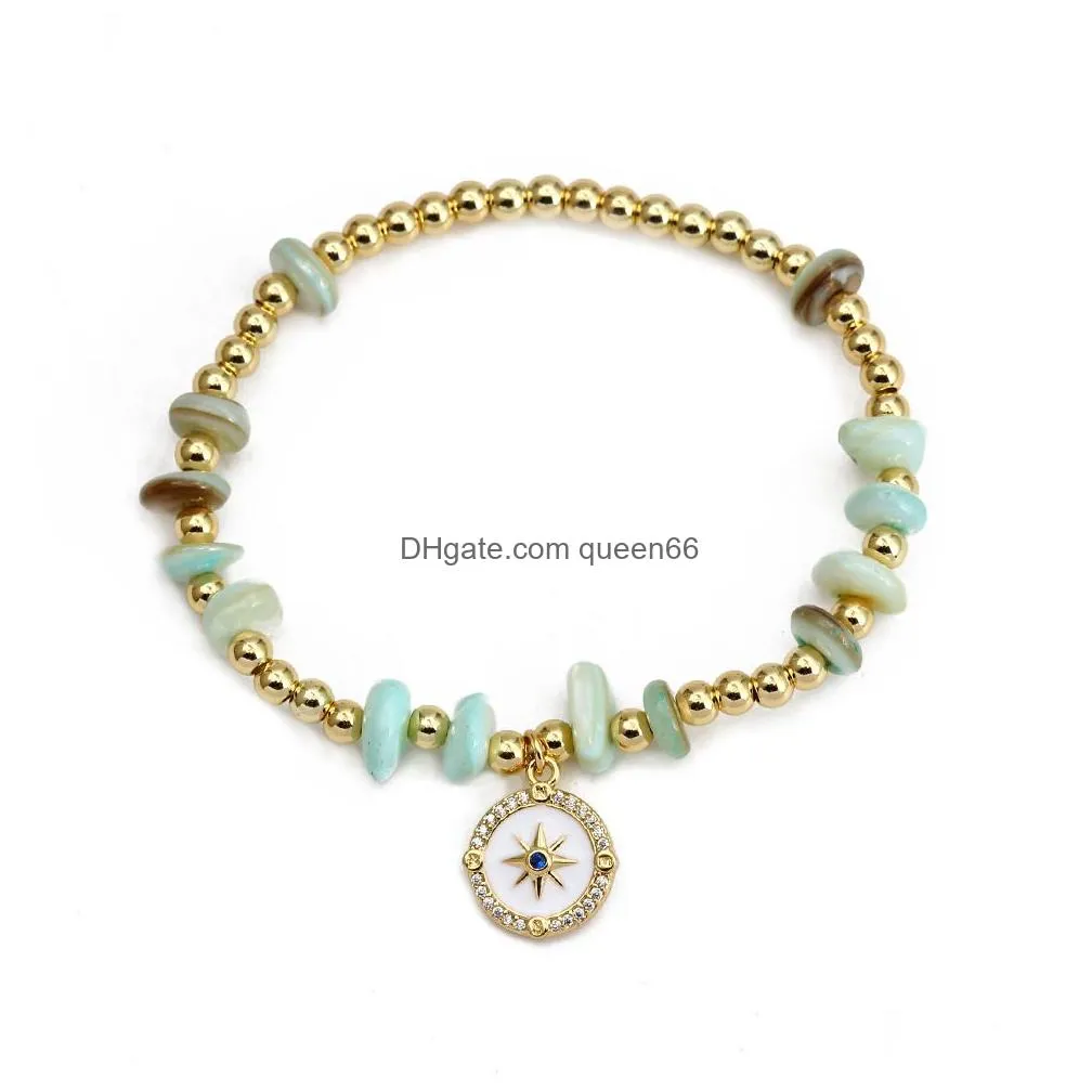 fashion jewelry turkey enamel evil eye bracelets for women blue eyes gravel beads bracelet