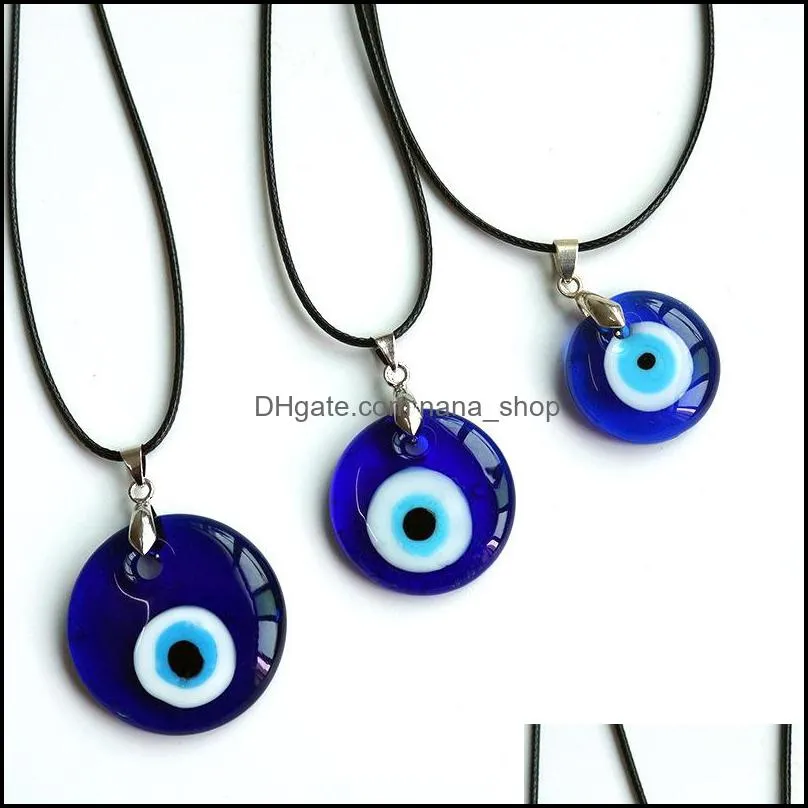 creative fashion devil eye turkey blue eyes glass pendant necklace crossborder accessories simple creative necklace jewelry nanashop