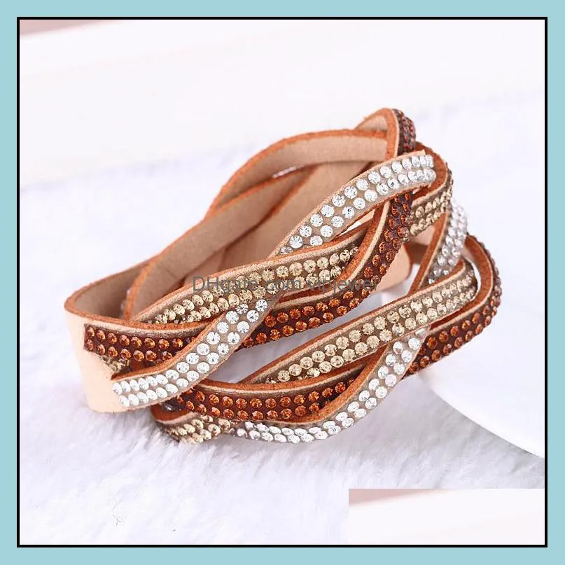 charm bracelet for women women bangle wrap faux beautifully leather button bracelet crystals bracelets vipjewel