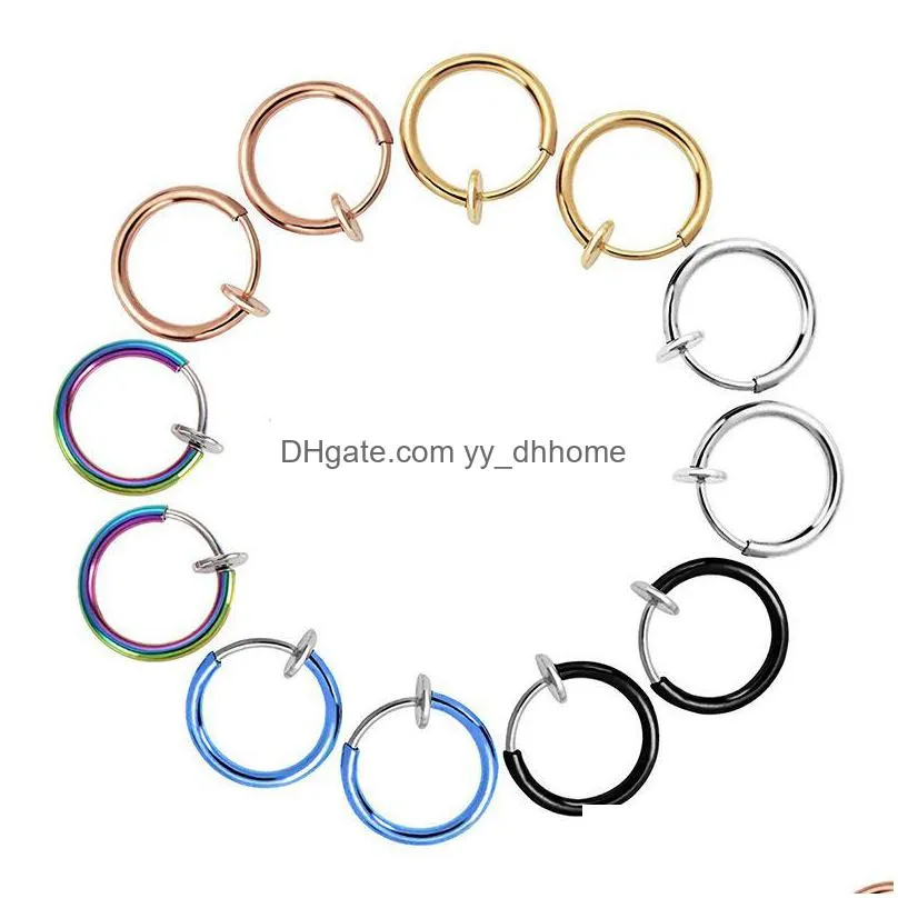 female women men circle nose ring nose stud ear cuff stud navel ring colorful colors jewelry gift