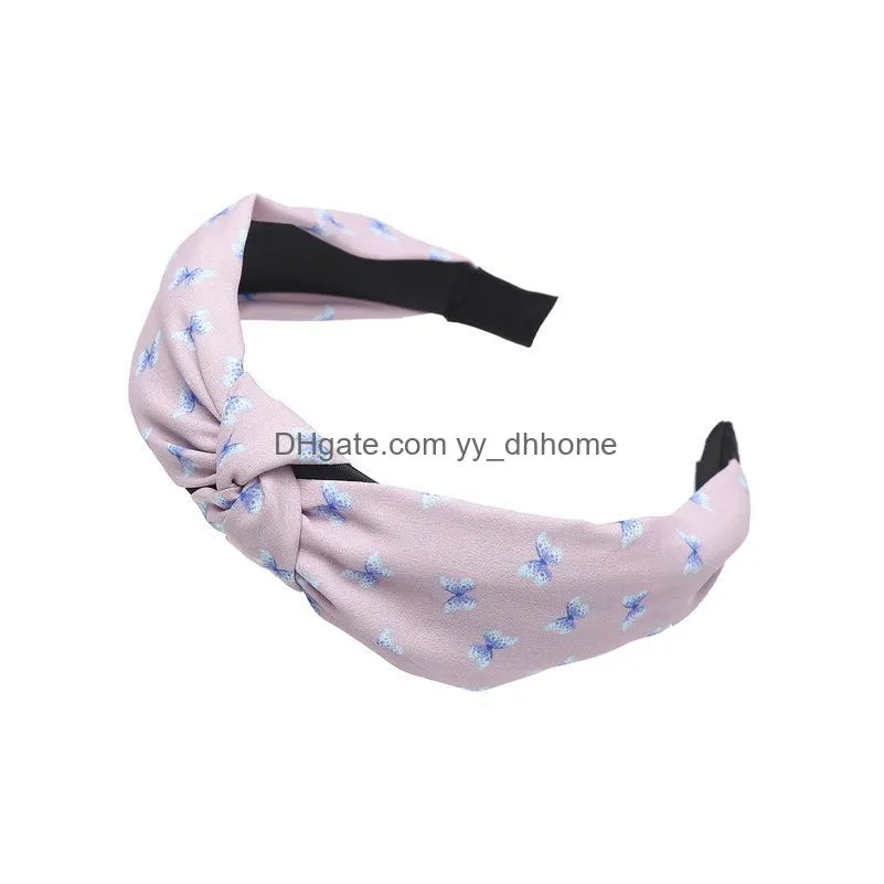  fabric printing headband knotted widebrimmed ladies hairband bowknot cute headhoop hair accessories