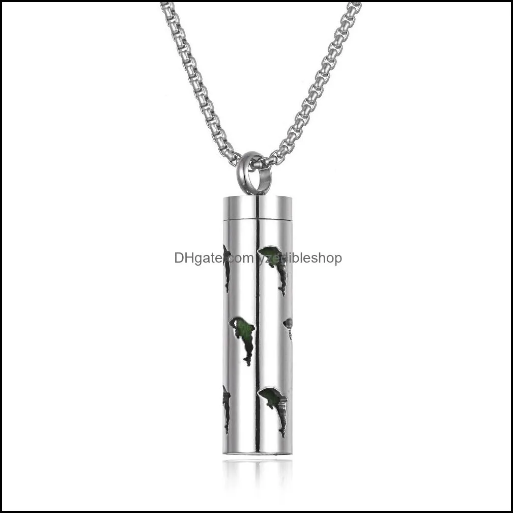 cylindrical aromatherapy diffuser 316l stainless steel locket pendant necklace aroma perfume  oil jewelry gift