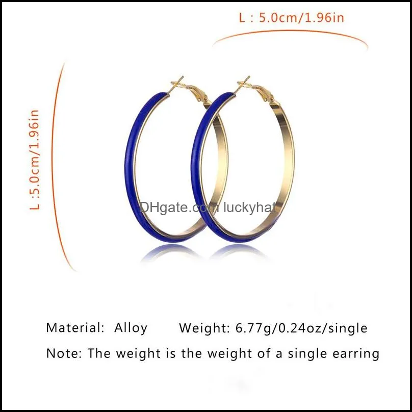 geometric colorful enamel hoop earrings dripping oil candy color circle earring jewelry gifts