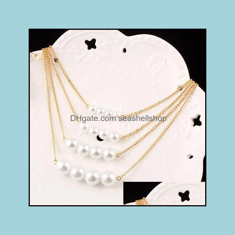 high quality imitation pearl necklaces multilayer fake artificial women pearl choker necklace for ladies fashion jewelry accessories
