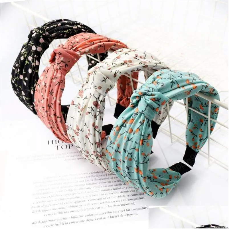  fashion women headband casual flower hairband wide side  turban adult soft hair accessories turban girls