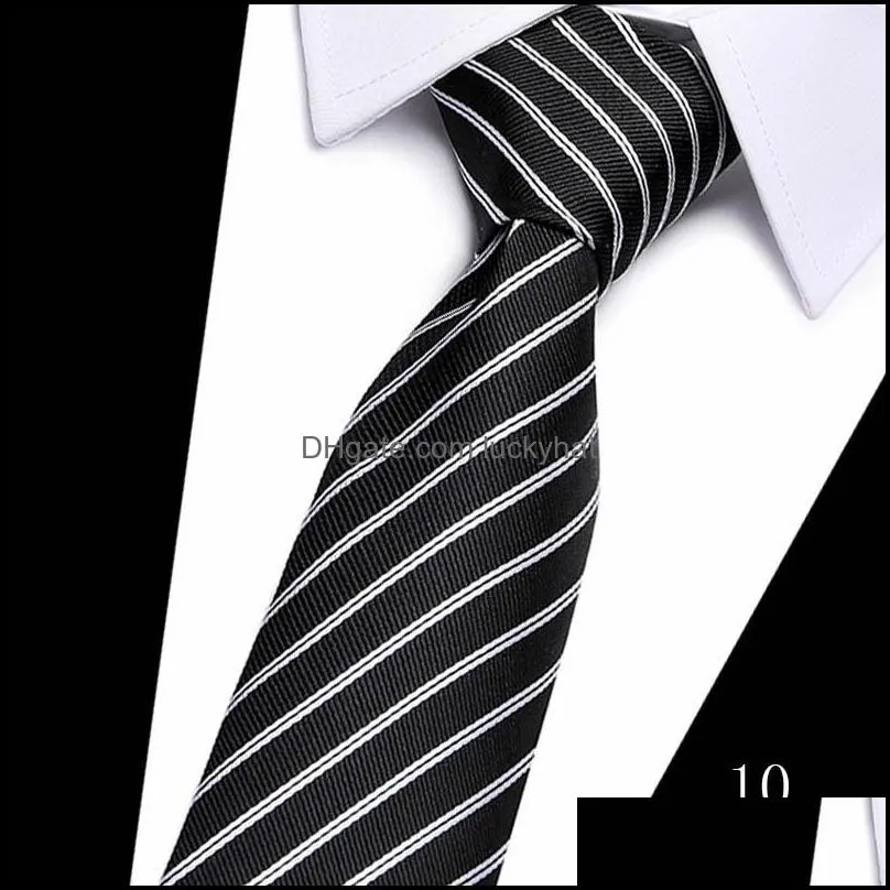 business polyester mens tie necktie 7.5cm ties for men formal luxury wedding