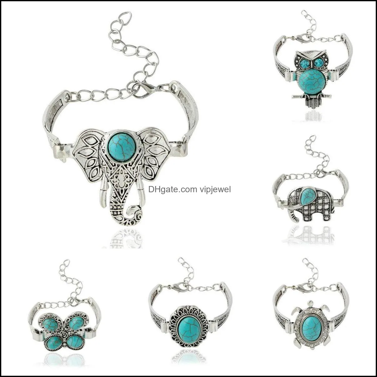 charm bracelets vintage designer retro elephant owl boho bracelets jewelry charm bracelets bangles vipjewel