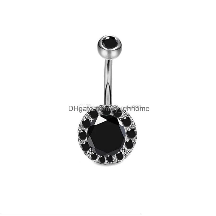 2019 316l stainless steel flower crystal navel bars gold belly button ring navel piercing jewelry