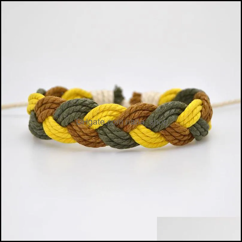 ethnic colored cotton fabric hand rope hit color pattern bracelet anklet accessories nanashop