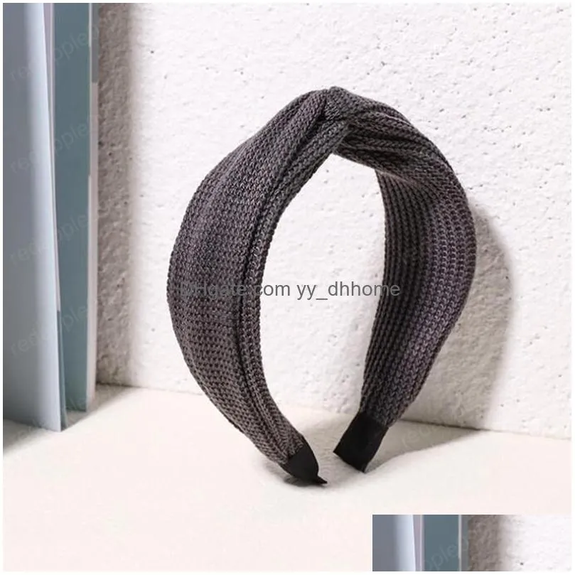 fashion women headband warm knitted hairband soft autumn winter headwear turban adult hair accessories