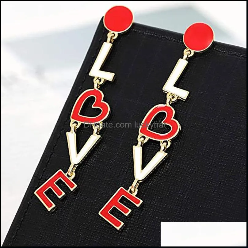 women earrings dangle chandelier fashion jewelry sweet earring for girls heartshaped simple personality