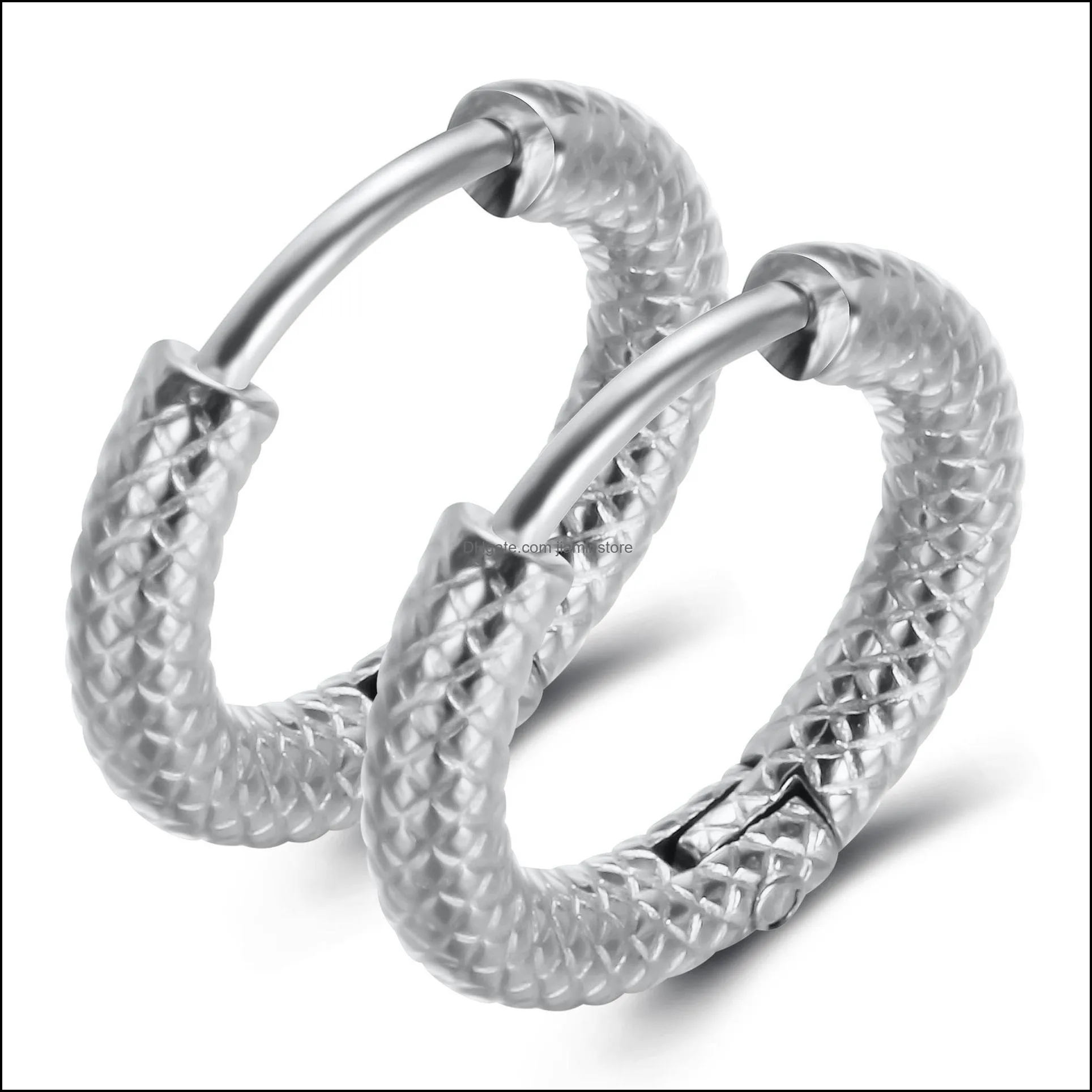 stainless steel hoop earrings for women punk hypoallergenic titanium steel huggie ear jewelry party gift