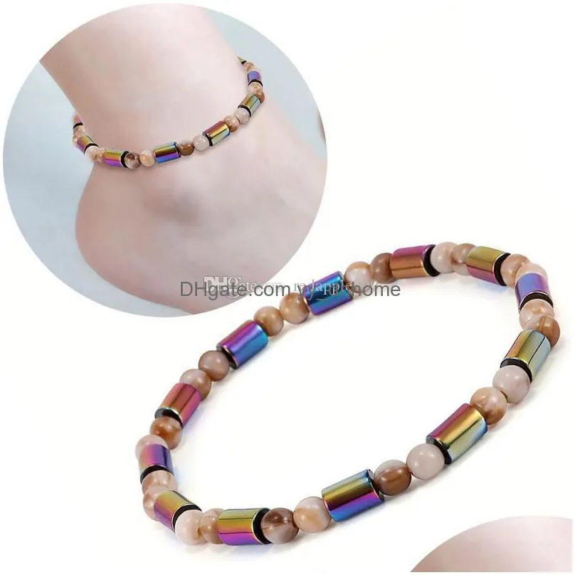 vintage gallstone acrylic anklets ab color sexy anklet charm party jewelry bohemian beads anklets