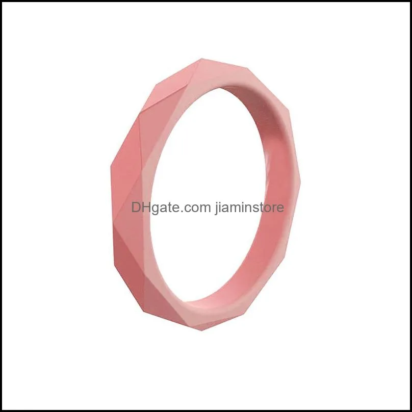 diamond shape 3mm silicone rings 10colors/lot women outdoor sports finger rings for female fashion jewelry gift