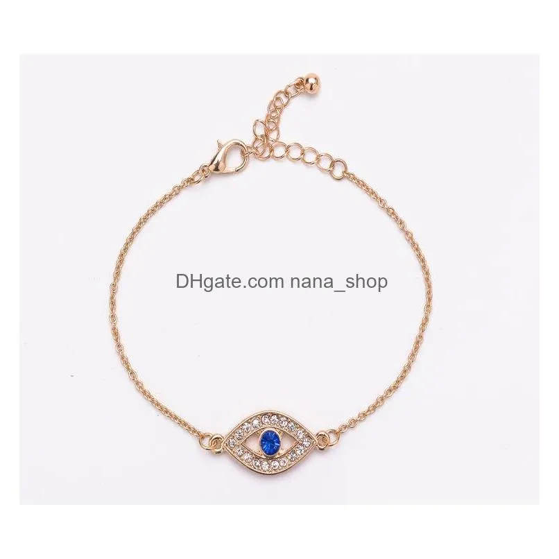 fashion jewelry evil eye bracelet rhinstone blue eye bracelet