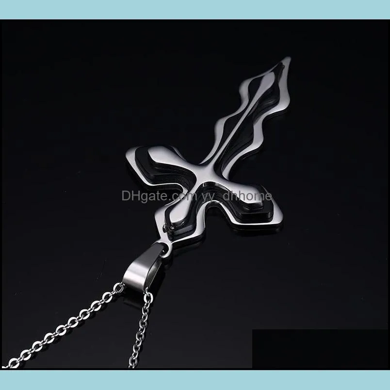 pretty cross pendant necklace vintage classic punk statement stainless steel necklace mens long chains necklace yydhhome
