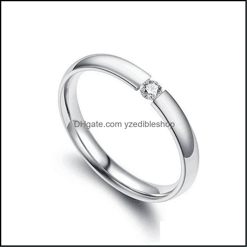 trendy stainless steel rose gold color love ring for women men couple crystal rings luxury brand jewelry wedding gift