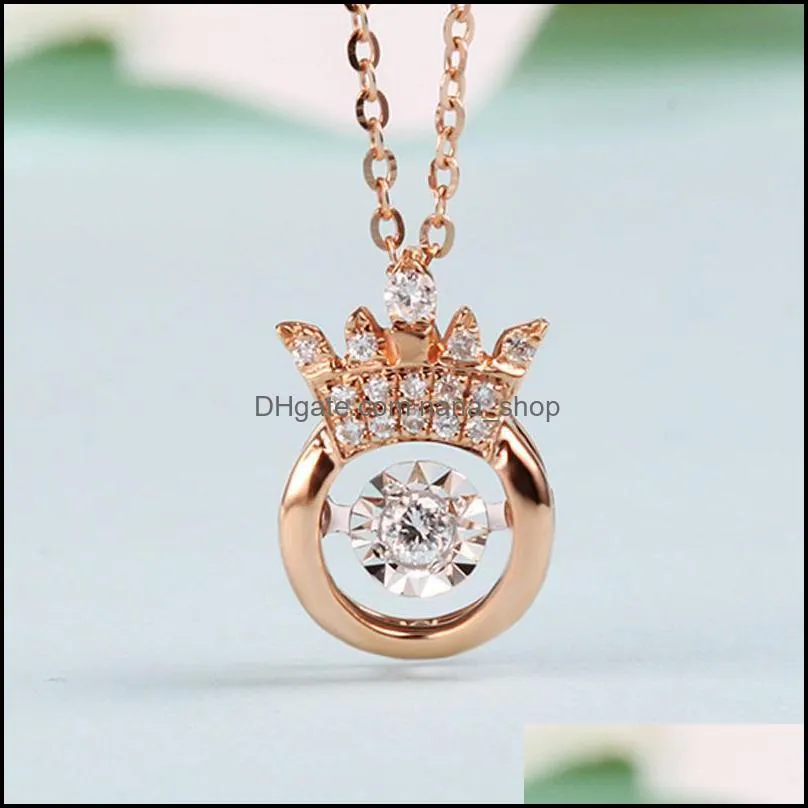 crown pendants necklaces rose gold color jewelry for lady gifts bijoux wedding choker necklace nanashop