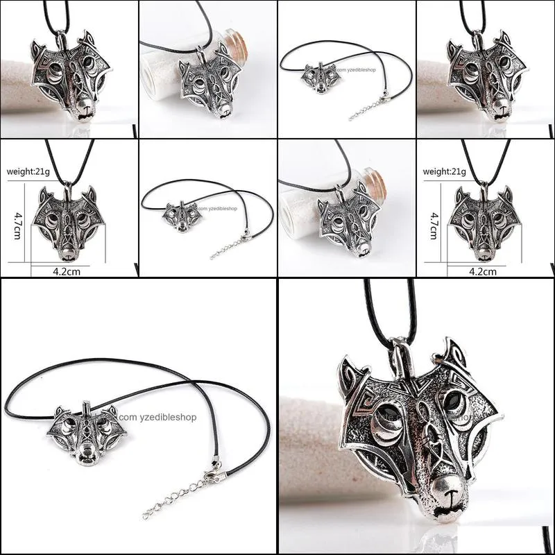 mens necklaces norse vikings norse wolf head necklace original animal jewelry wolf necklace yzedibleshop