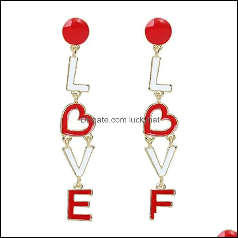 women earrings dangle chandelier fashion jewelry sweet earring for girls heartshaped simple personality