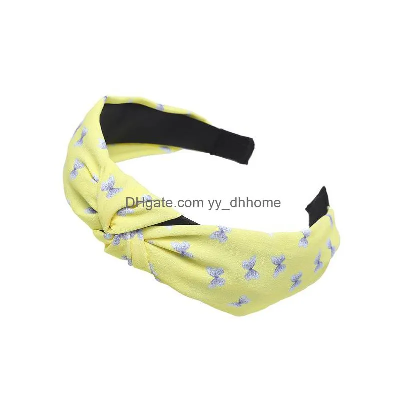  fabric printing headband knotted widebrimmed ladies hairband bowknot cute headhoop hair accessories