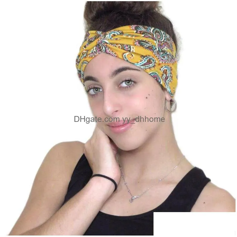 bohemian sunflower headband for women yoga running sports workout hairbands elastic headwrap criss cross hair accessories