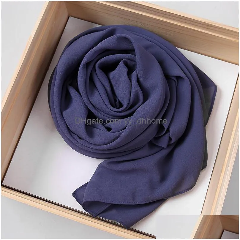 malaysian premium chiffon scarf wrap plain/solid color muslim women hijab headscarf summer islamic long shawl pashmina 180x70cm