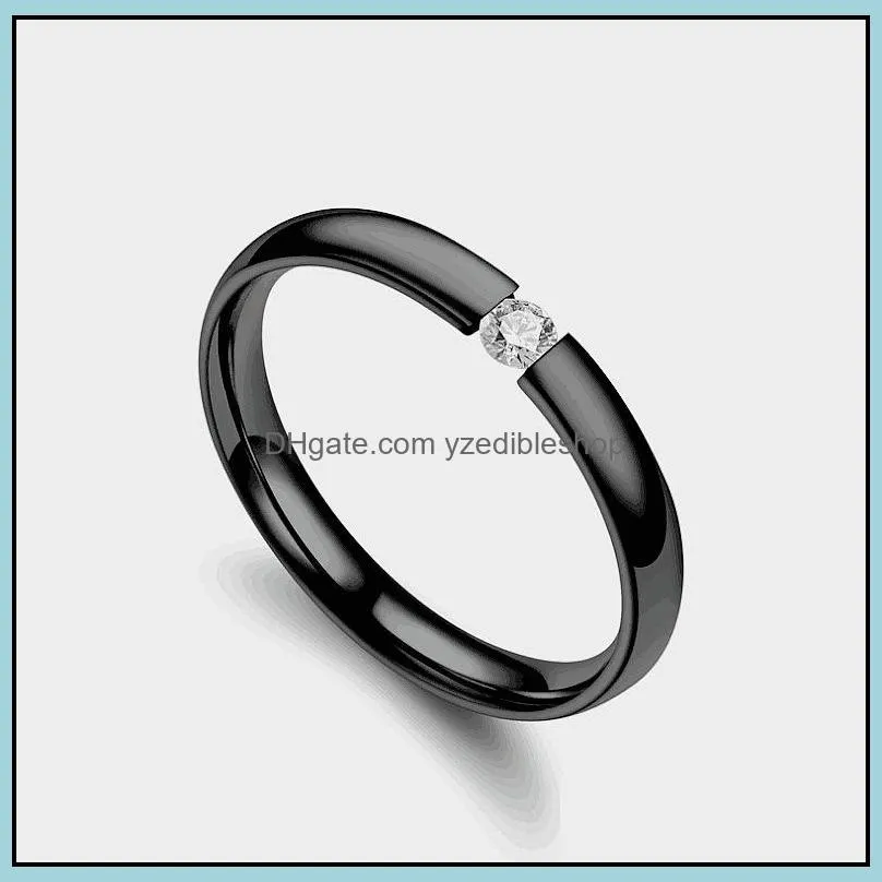 trendy stainless steel rose gold color love ring for women men couple crystal rings luxury brand jewelry wedding gift