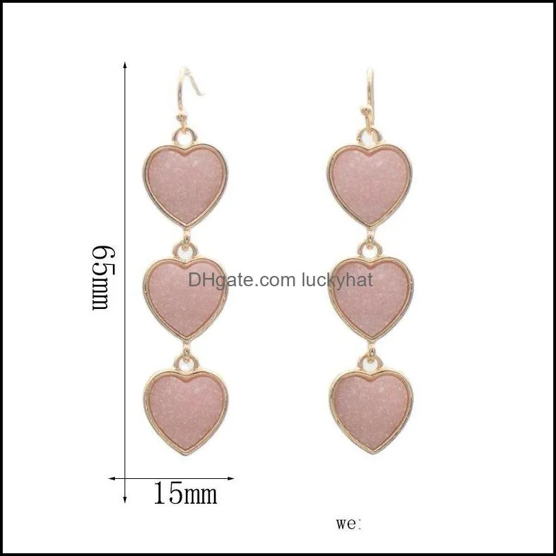 women earrings dangle chandelier fashion jewelry sweet earring for girls heartshaped simple personality