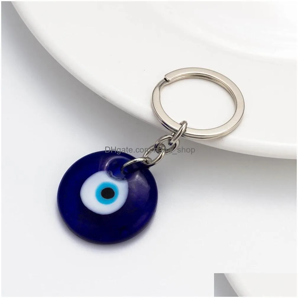 fashion jewelry turkish symbol evil eye key ring vintage glass blue eye keychain