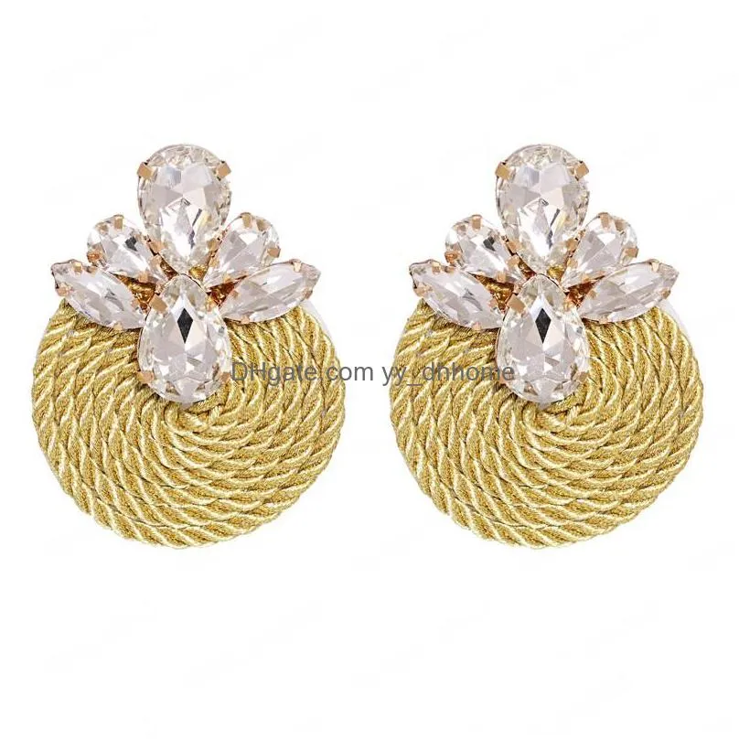 colorful flower earring bohemian handmade round dangle earrings for women fashion jewelry accessories