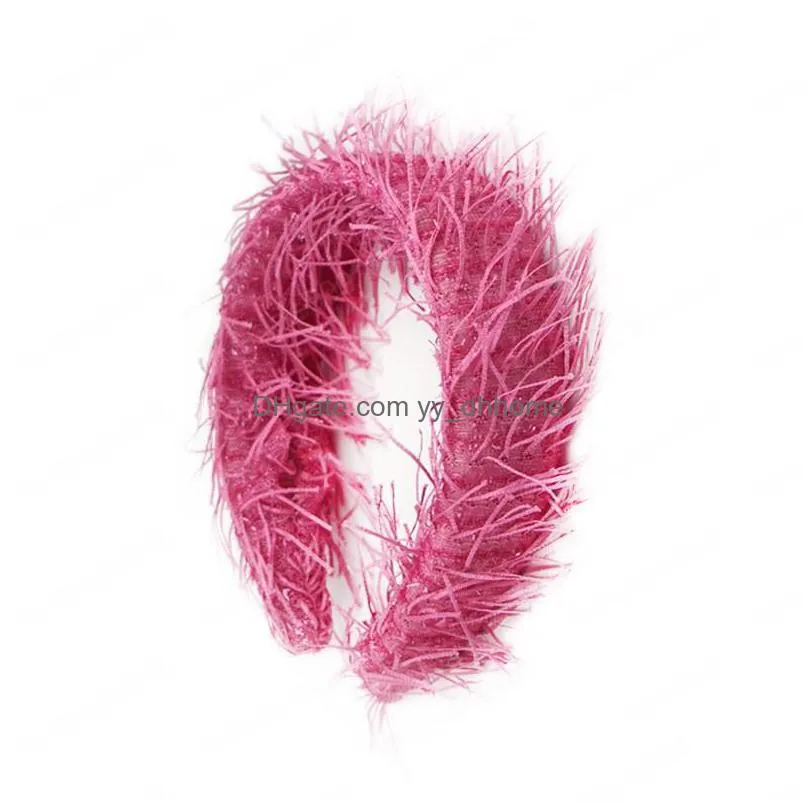 fashion fur headband for women plush wide hair hoop autumn winter solid color hair bands for girls hair accessories
