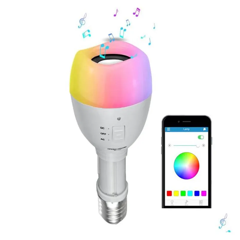 amazon portable mobile led bulb audio wireless bluetooth music bulb lighting emergency color changing light