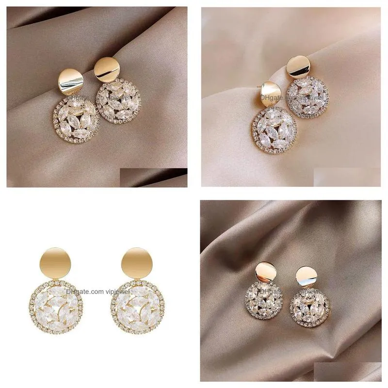 fashion jewelry s925 silver post earrings crystal rhinstone elegant dangle stud earrings