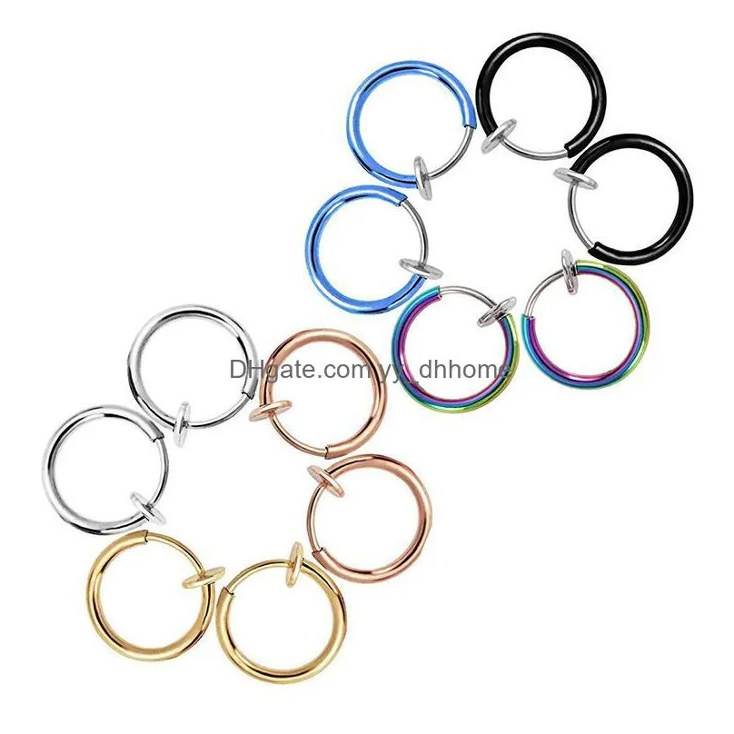 female women men circle nose ring nose stud ear cuff stud navel ring colorful colors jewelry gift