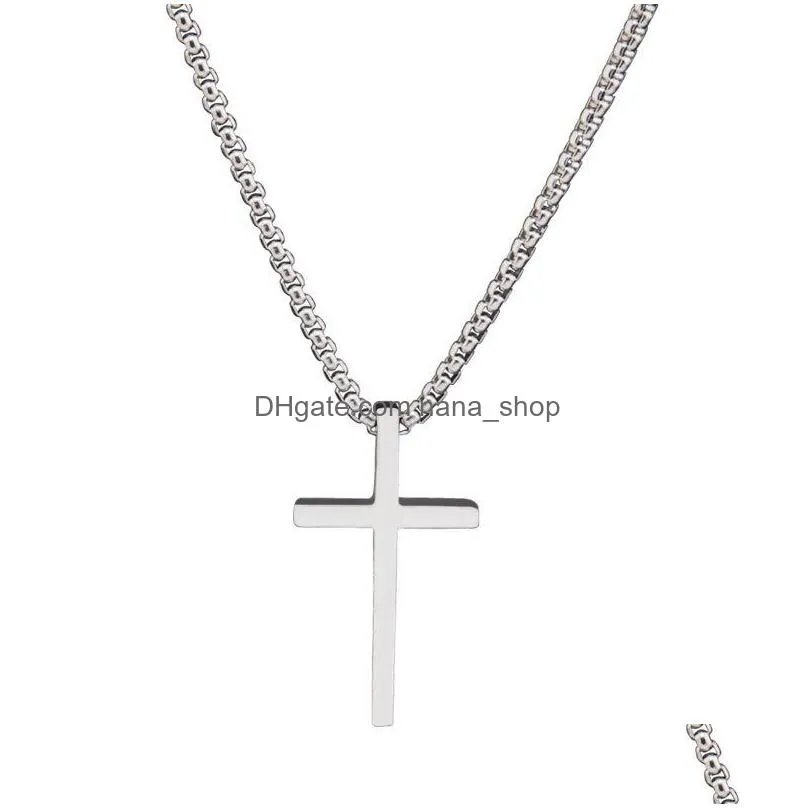 fashion jewelry cross necklace titanium steel men women hiphop choker necklace