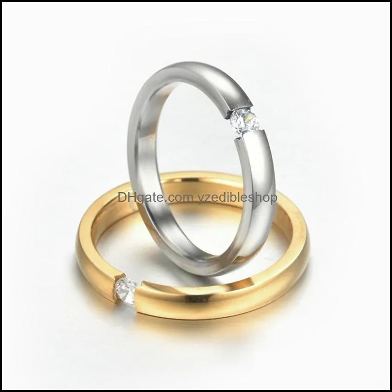 trendy stainless steel rose gold color love ring for women men couple crystal rings luxury brand jewelry wedding gift