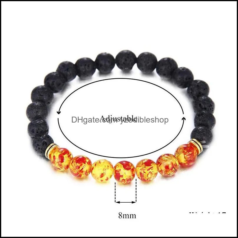 18 style 7 chakra charm bracelet for men women black lava healing balance tiger eye beads reiki buddha prayer natural stone yoga