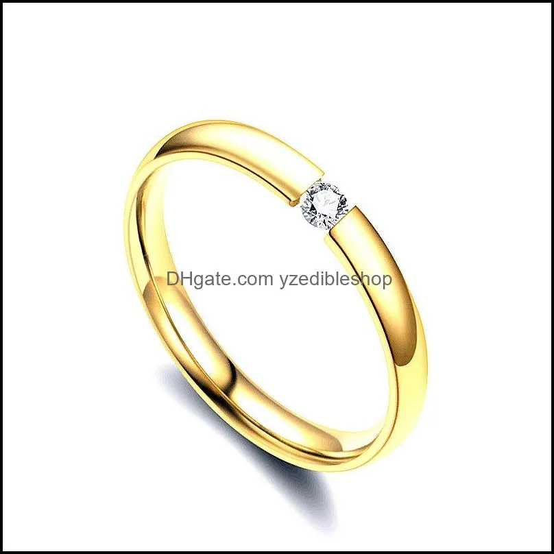 trendy stainless steel rose gold color love ring for women men couple crystal rings luxury brand jewelry wedding gift