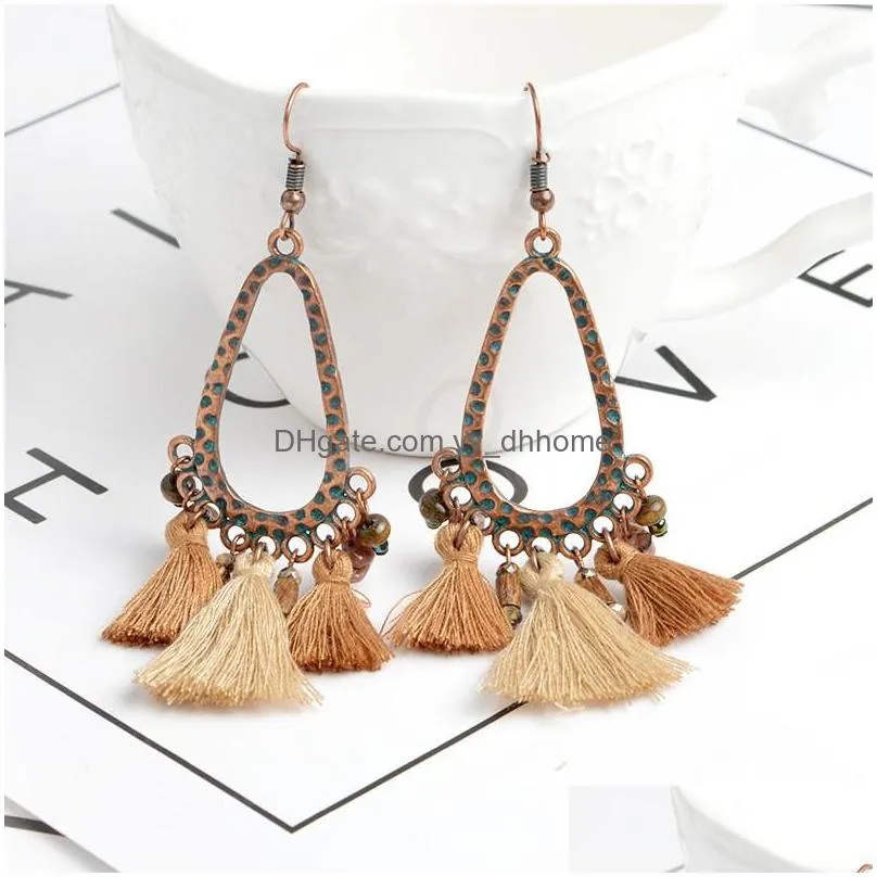  fashion jewelry womens vintage teardropshaped beads tassels dangle earrings