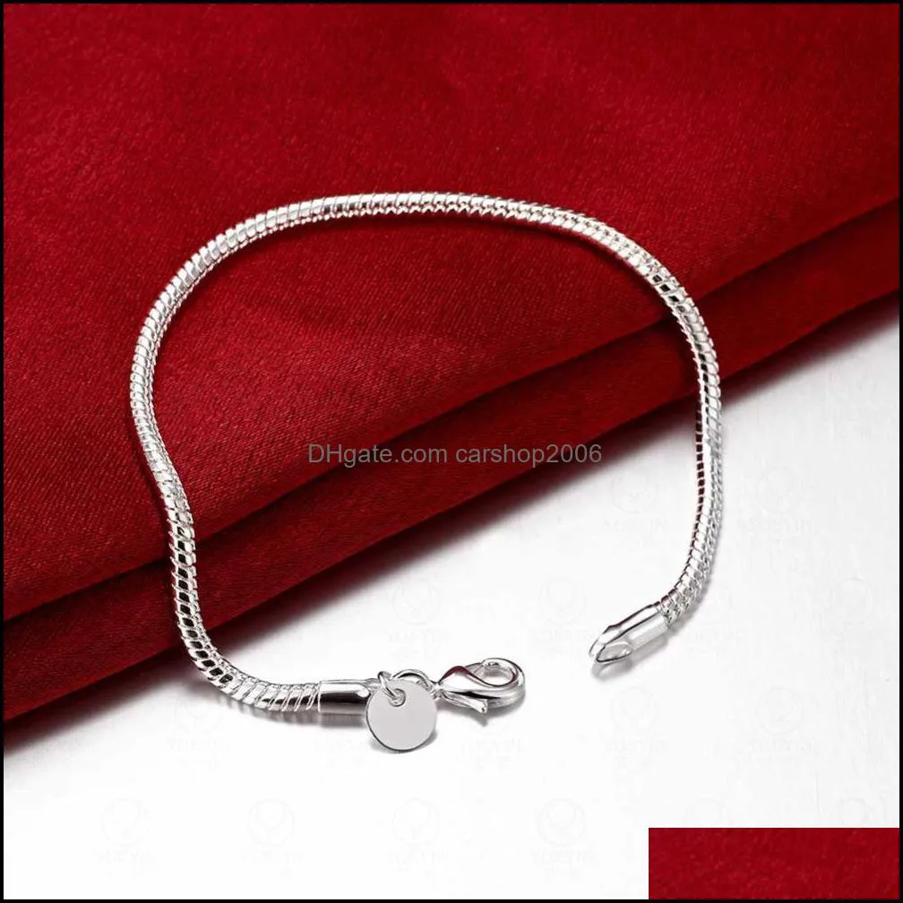 charm bracel wholesale wholesale silver plated fashion jewelry flat snake bone bracelet bangle carshop2006