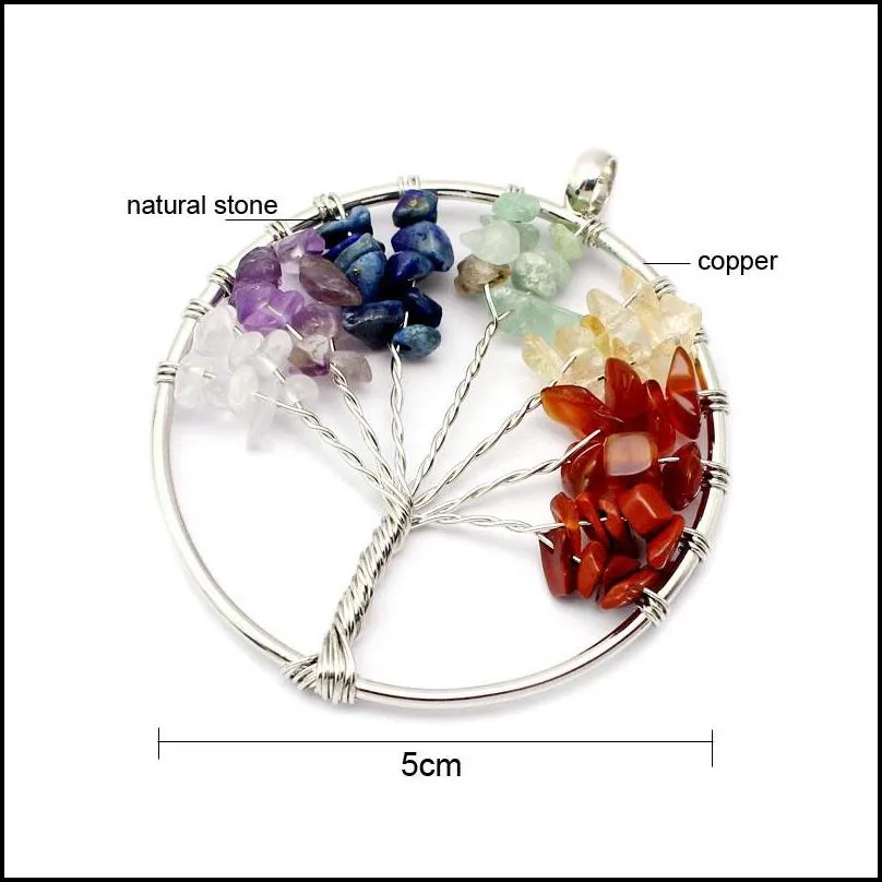  fashion delicate natural stone hollow tree pendant charm for neacklace handmade diy charm christmas jewelry gift