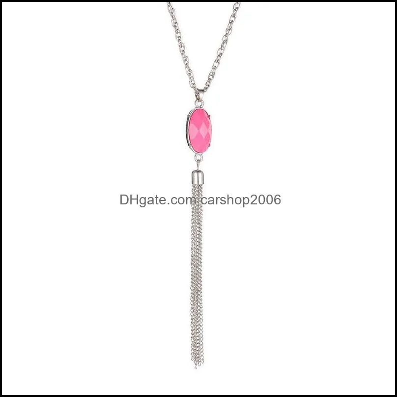 double side acrylic pendant necklace for women noble temperament sweater chain necklace carshop2006