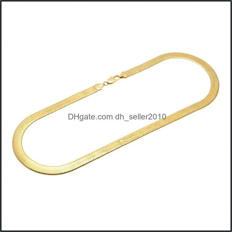 10mm wide snake bone chain yellow gold filled men statement herringbone necklace 60cm 2072 q2