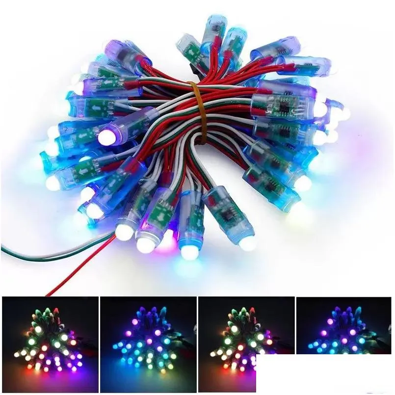 ws2811 ic led pixel module lights dc5v 12mm waterproof point lamp rgb full color string christmas addressable light for letters sign