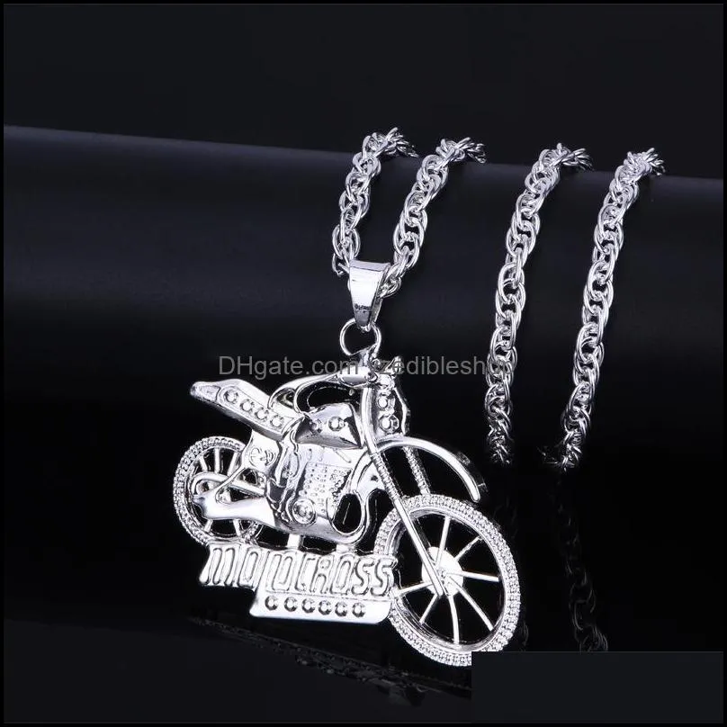 hip hop jewelry punk vintage gothic steel motorcycle motor bike speeding motorcycle pendant necklac yzedibleshop