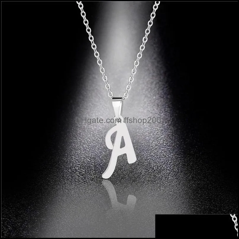silver color 26 letters jewelry english alphabe necklaces for women choker a b c d e f g h i j k l m n o p q r s t u v w x y z
