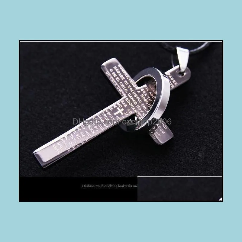 men stainless steel necklace statement the bible cross titanium steel man lovers cross necklaces carshop2006