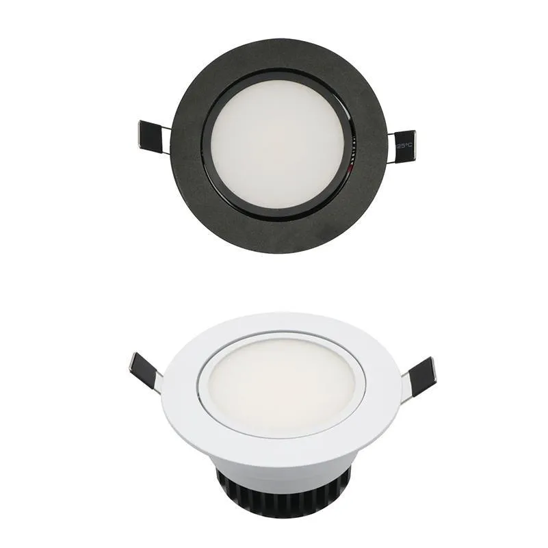 led cob downlight ac85265v 9w recessed led spot light lumination indoor decoration ceiling lamp black/silver